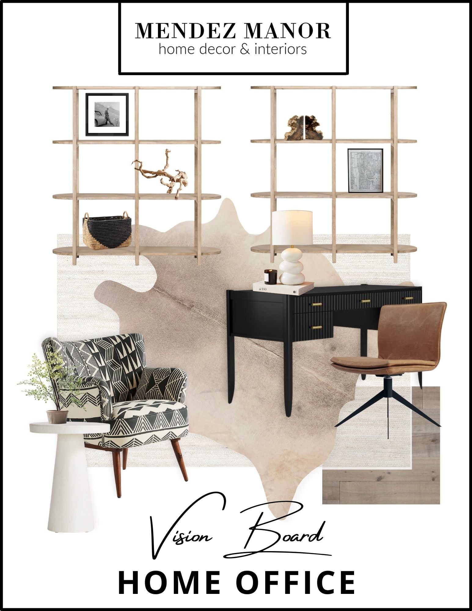 Home Office Design With Open Shelving