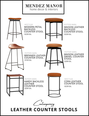 Contemporary Leather Counter Stools