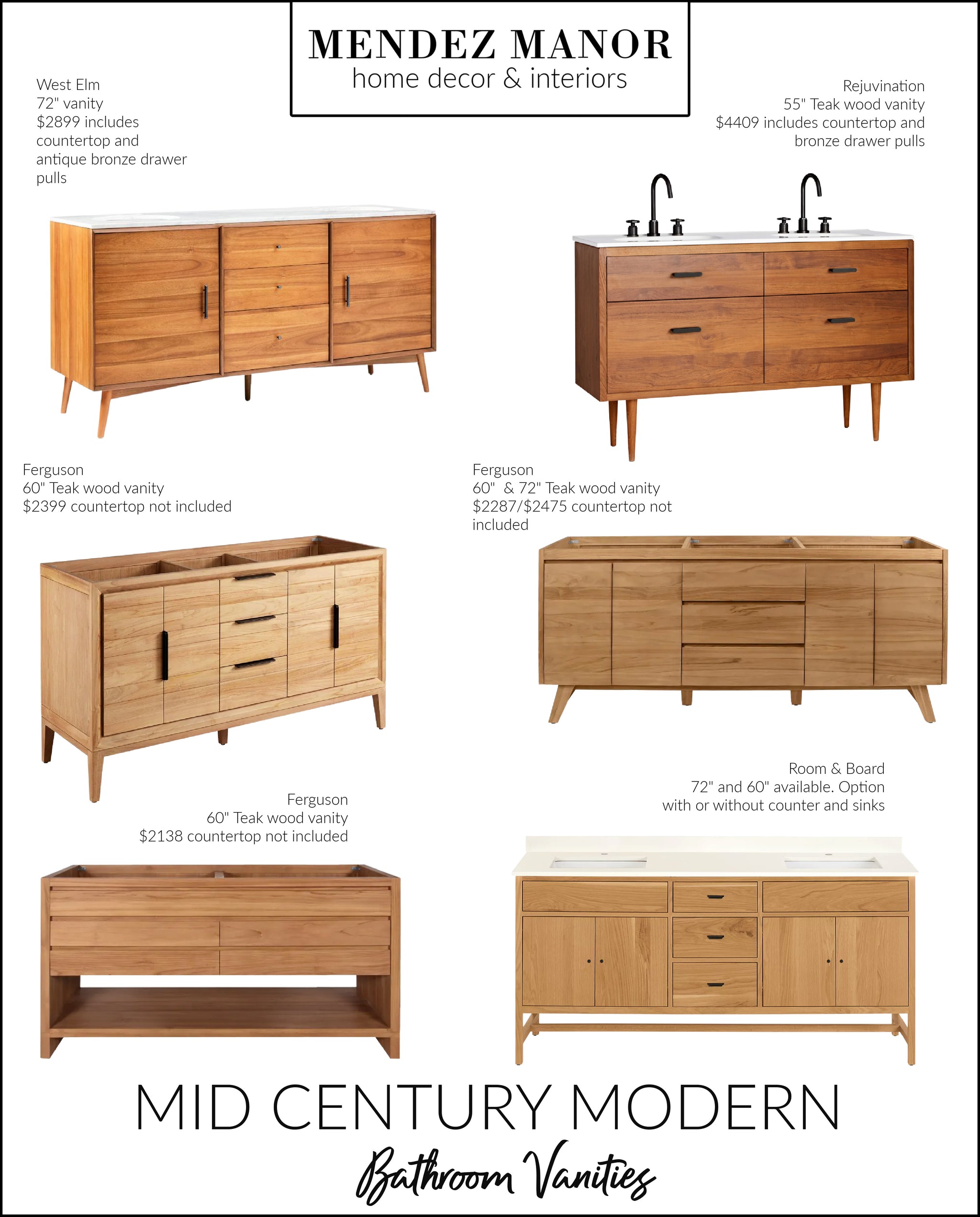 Mid Century Modern Bathroom Vanities