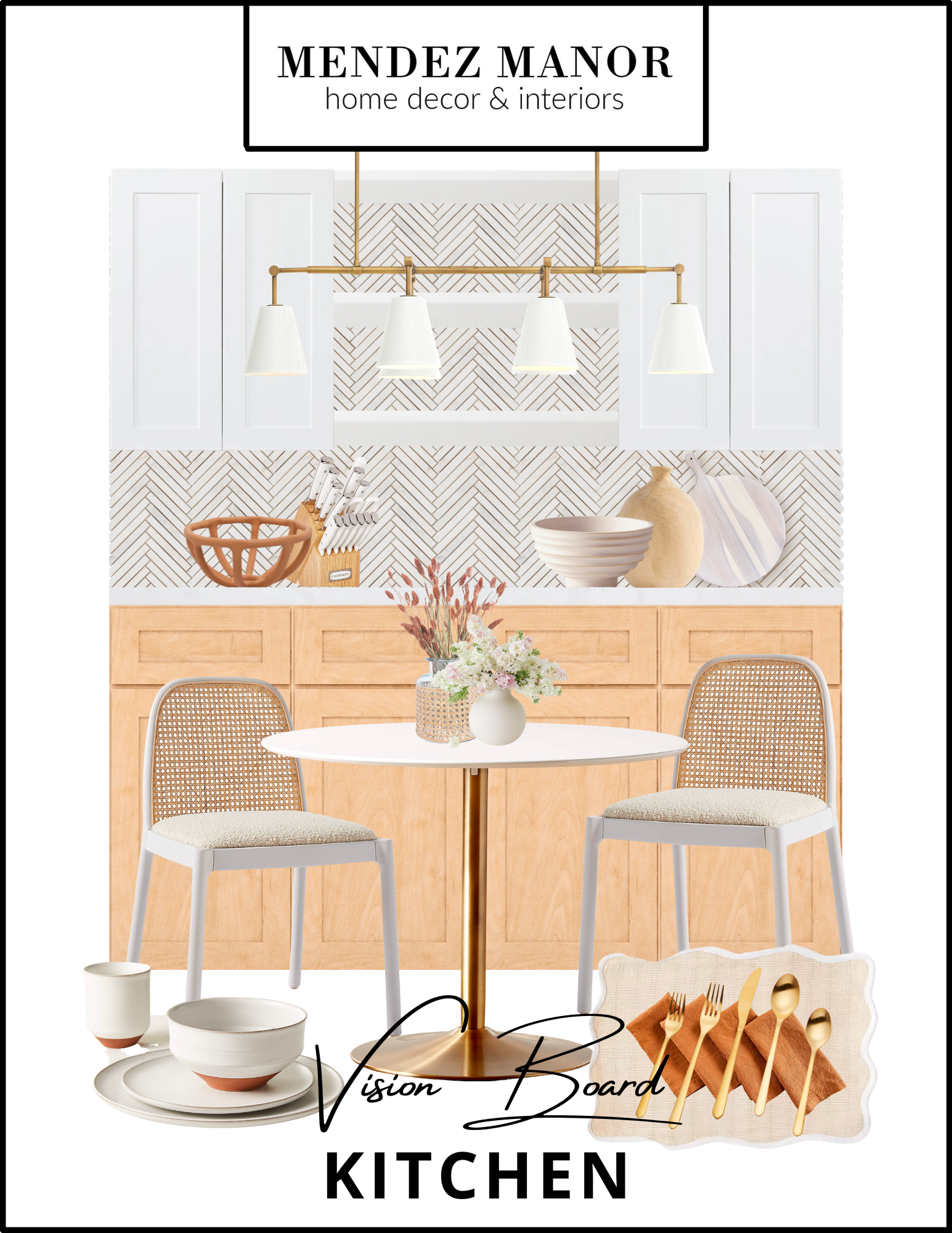 Neutral Kitchen Design with Pops of Terra Cotta