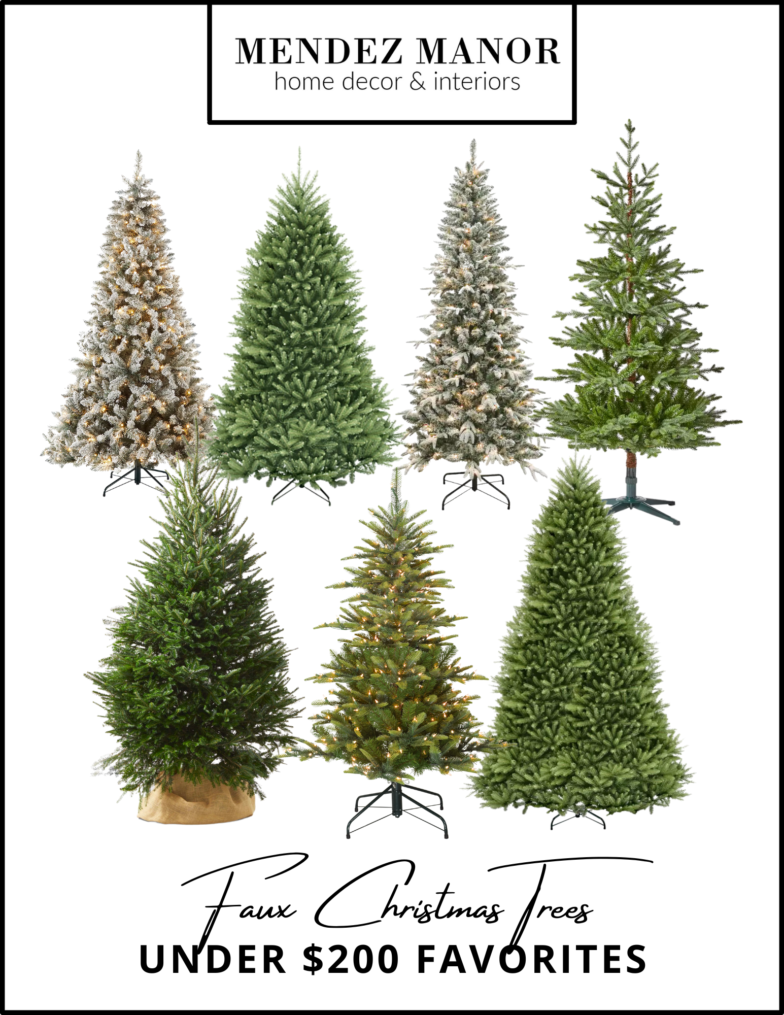 Under $200 Faux Christmas Tree Favorites