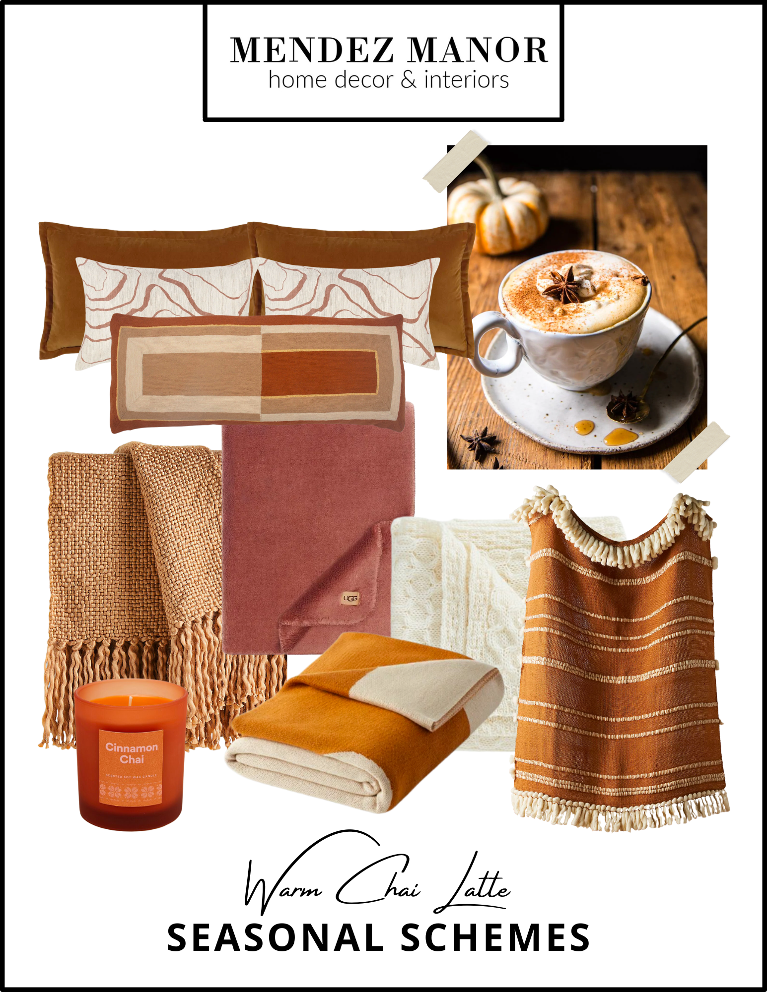 Warm Chai Latte Seasonal Schemes - Fall Decor Ideas