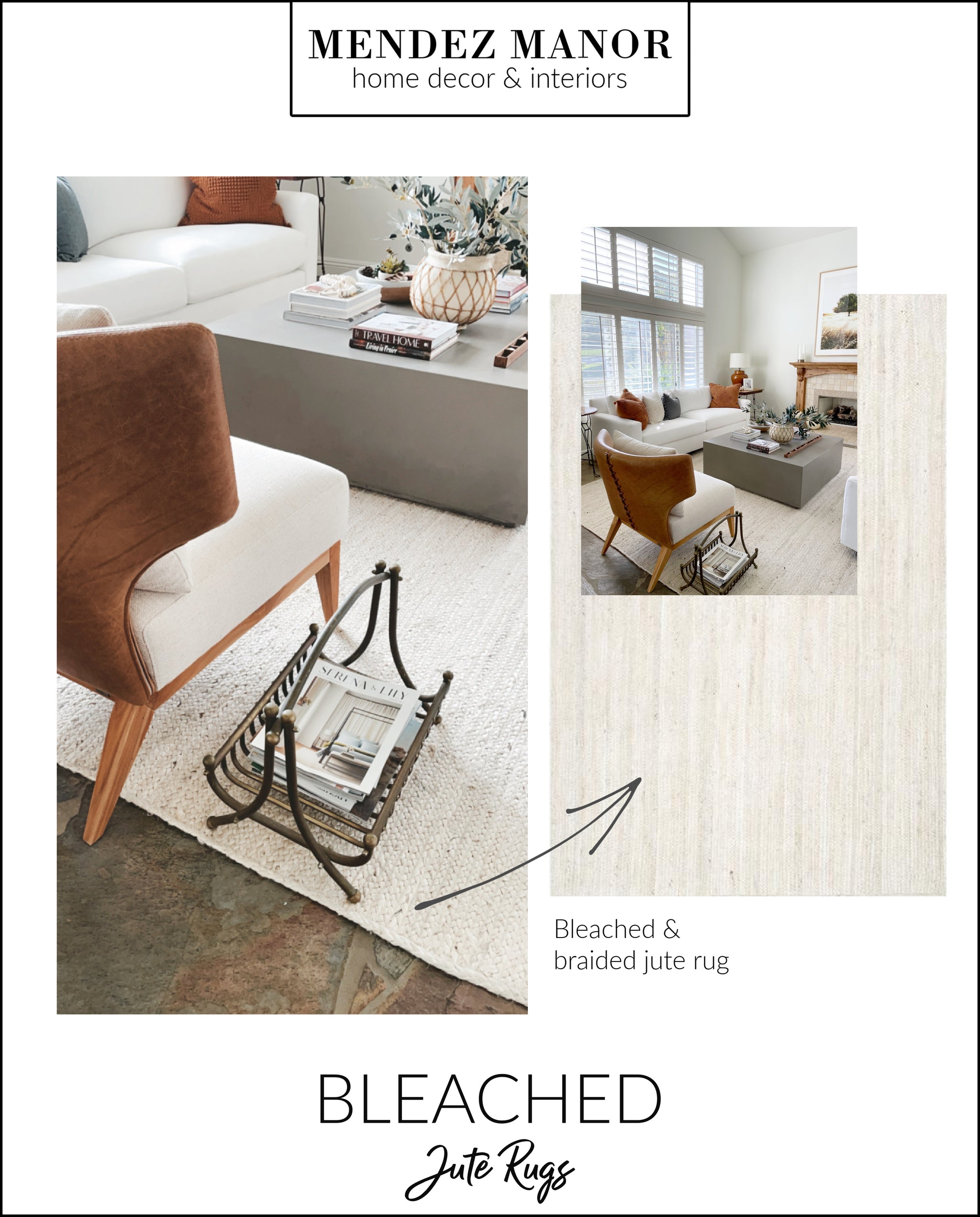 Bleached Jute Area Rugs