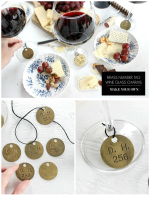 How To Make Wine Glass Charms: Upcycled Brass Number Tags