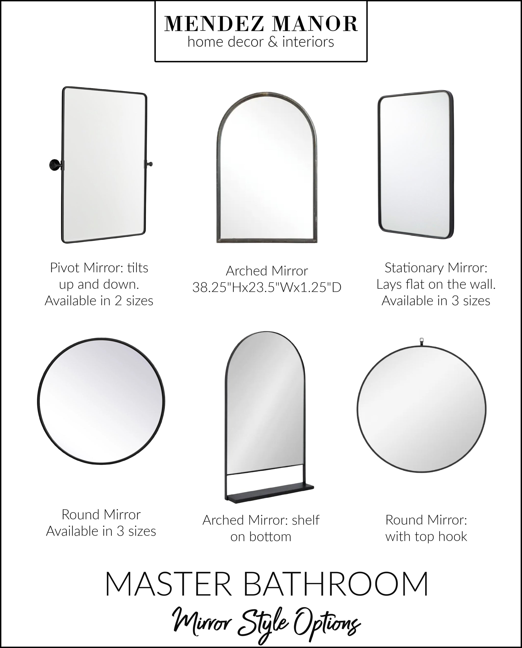 Black Frame Bathroom Mirrors