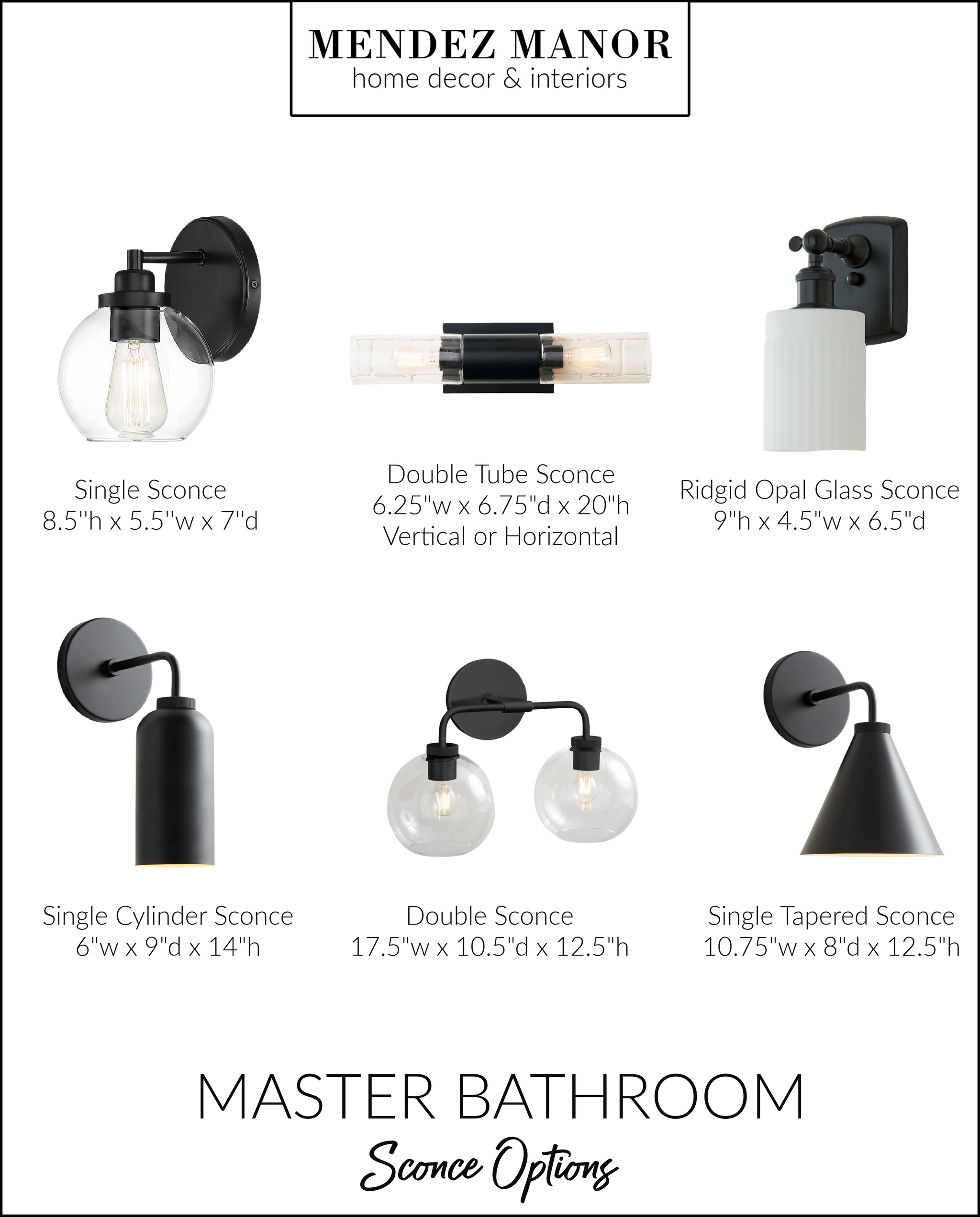 Matte Black Bathroom Sconces