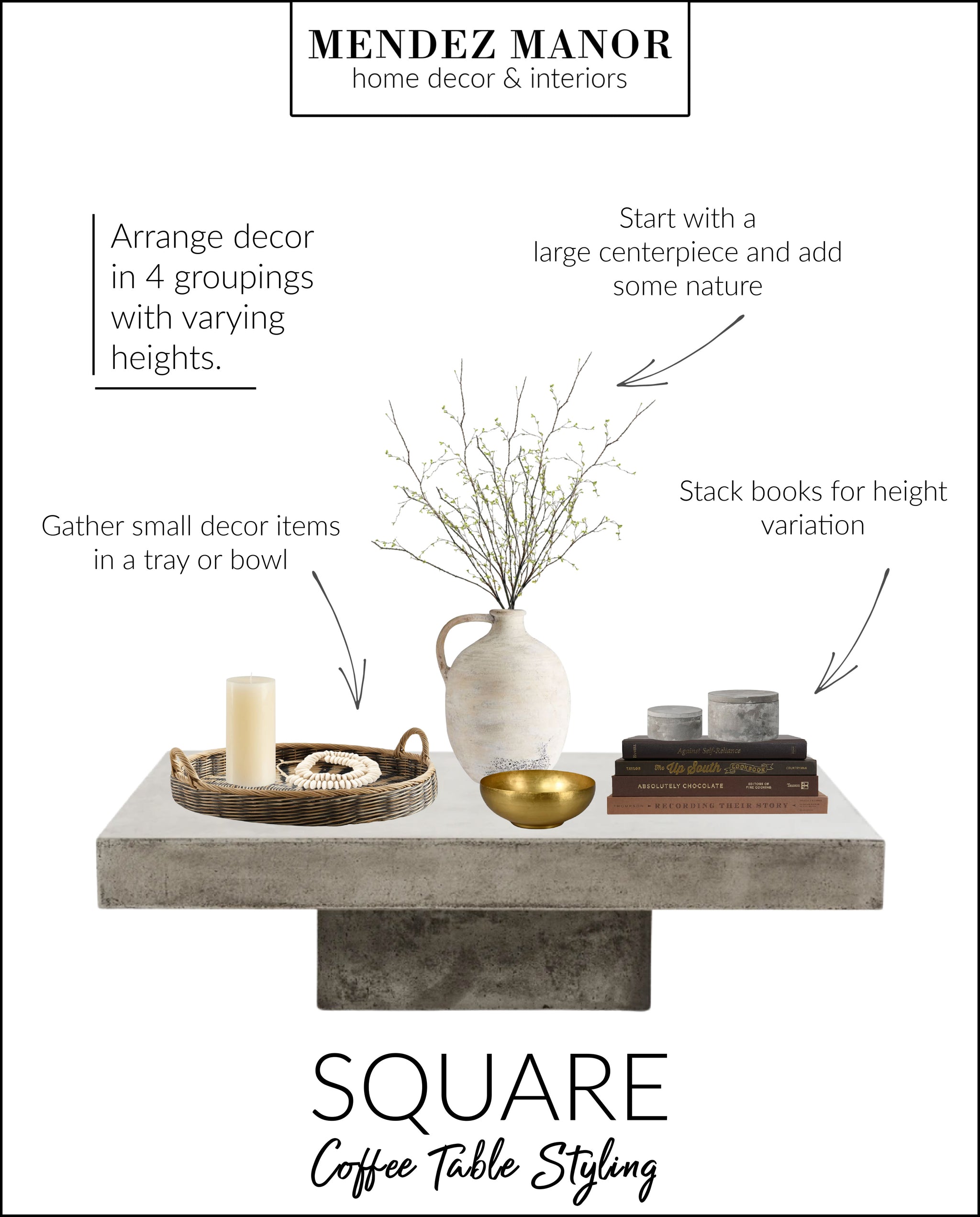 How To Style A Square Coffee Table