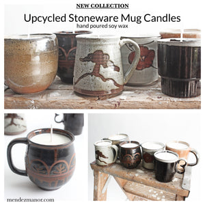 New Collection: Upcycled Stoneware Mug Candles