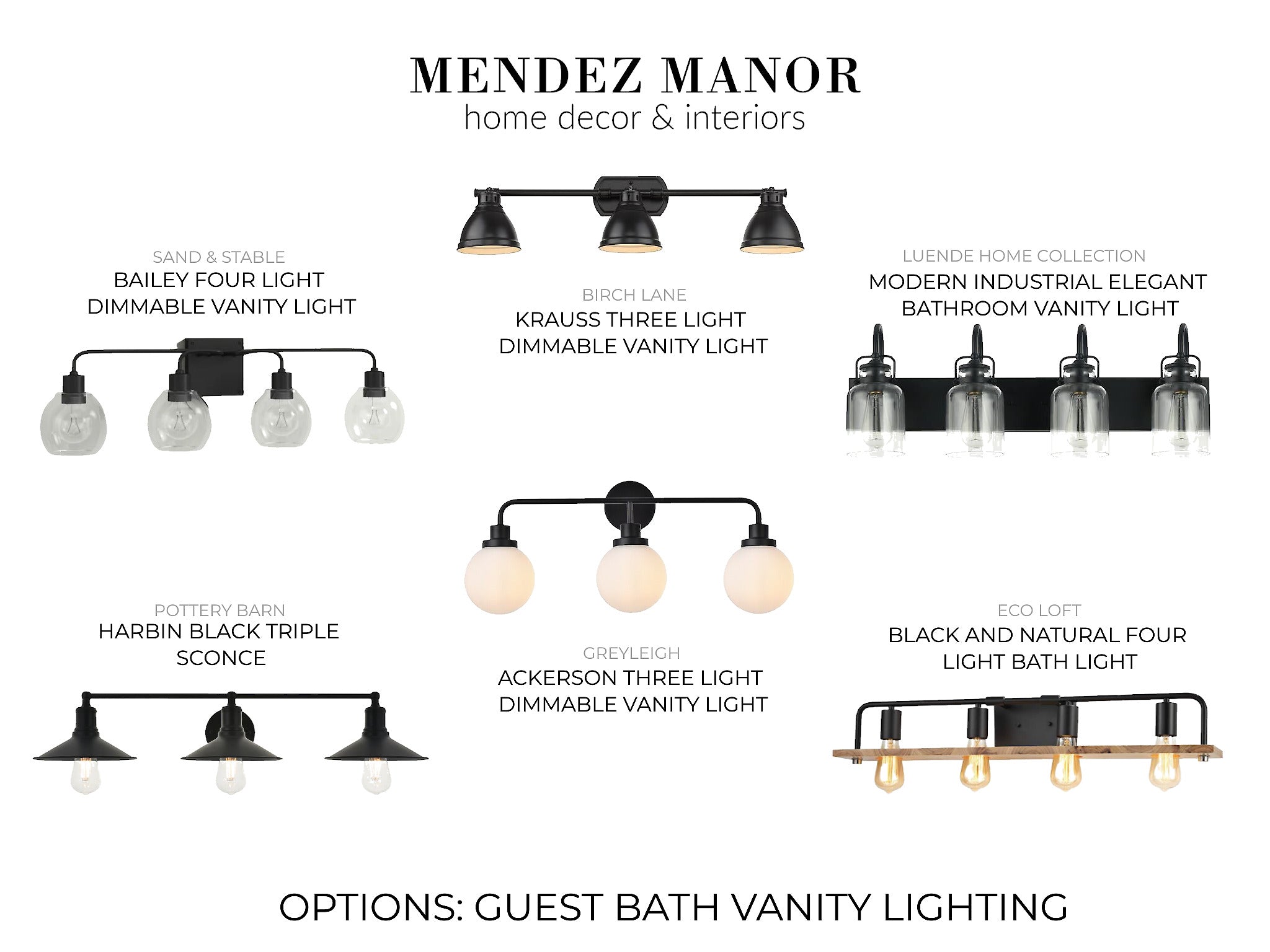 Black Bathroom Vanity Lighting