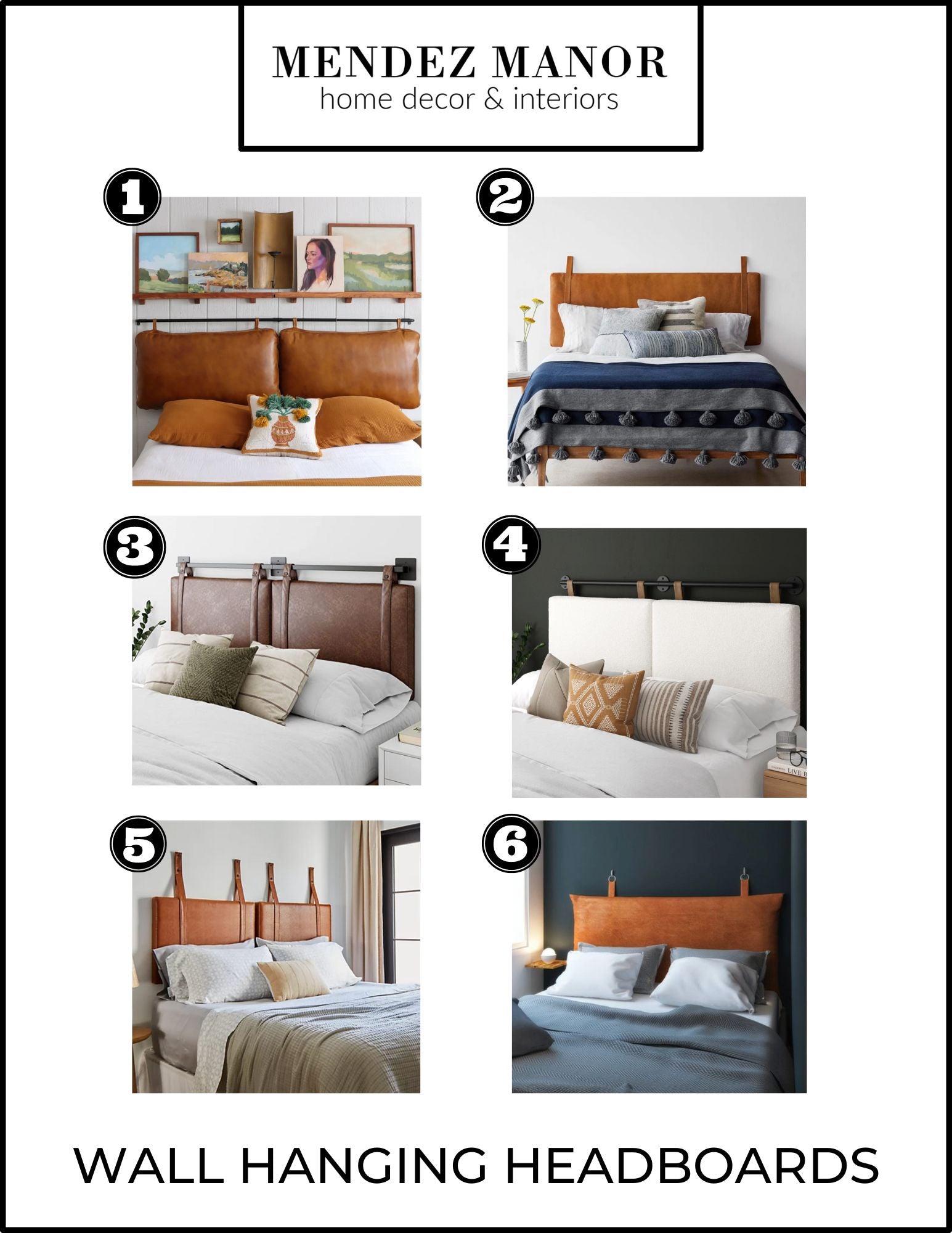 Our 6 Favorite Wall Hanging Leather & Fabric Headboards