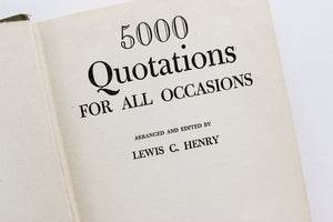 Vintage Hardcover Book, 5000 Quotations For All Occasions