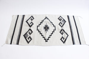 Mexican Area Rug, Small Geometric Pattern Rug, Woven Wool Accent Rug
