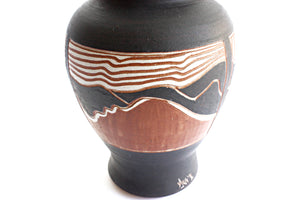 Southwest Style Fine Art Pottery, Large Ceramic Vase, Boho Home Decor