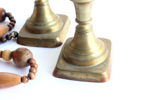 vintage upcycled home decor brass candlestick holders