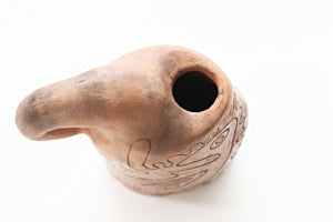 Fine Art Pottery Bud Vase, Etched Clay Bud Vase