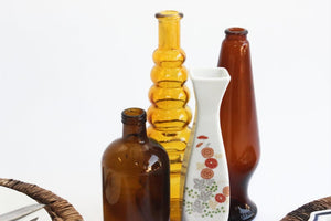 Collection of Vintage Bud Vase & Bottles, Amber Glass Bottles, Choose Your Favorite