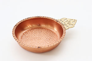 Vintage Copper & Brass Dish, Round Copper Jewelry Holder or Ashtray