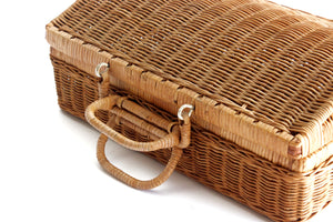 Vintage Wicker Storage Basket, Small Basket Trunk Case