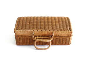 Vintage Wicker Storage Basket, Small Basket Trunk Case