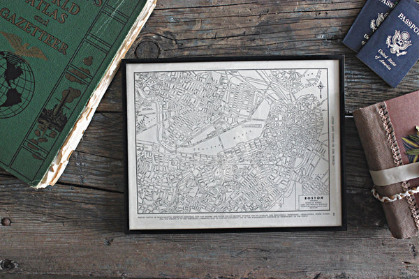 Vintage Atlas Maps, Framed City Maps - Mendez Manor