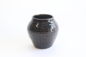 Black Flower Pot, Indoor Stoneware Planter, Hand Thrown Vase
