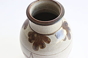 Hand Painted Ceramic Vase, Vintage Stoneware Fine Art Pottery
