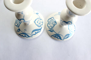Porcelain Candlestick Holders, Hand Painted Candlestick Holders, Mother's Day Gift