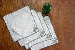 Hand Stitched Linen Handkerchiefs - Set of 4