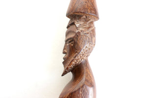 Hand Carved Wood Figurine, Vintage Folk Art