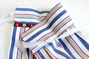 Child's Apron, Vintage Blue & Red Striped Apron