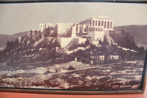 Vintage Panoramic Photograph, The Acropolis of Athens, Black & White Photography