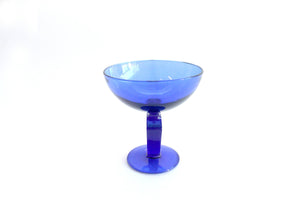 Mid Century Candy Dish, Cobalt Blue Glass Bowl