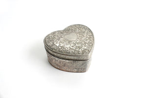 Silver Plated Jewelry Box, Heart Shaped Gift Box