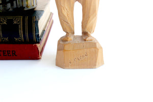 Hand Carved Wooden Figurine, Signed by Artist Paul E. Caron