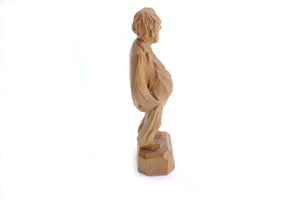 Hand Carved Wooden Figurine, Signed by Artist Paul E. Caron