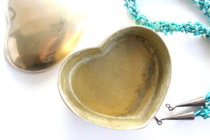 Heart Shaped Jewelry Box, Brass Keepsake Box, Gift For Her, Stocking Stuffer