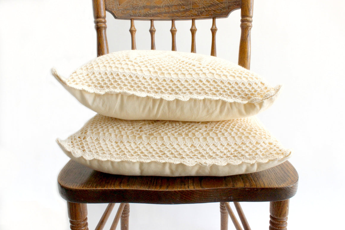 Crocheted Throw Pillows, Decorative Toss Pillows