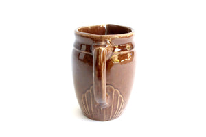 Glazed Ceramic Pitcher, Vintage Stoneware Vase