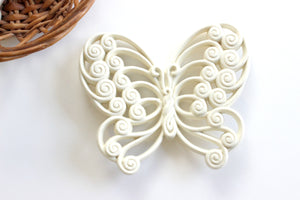Vintage Plastic Molded Butterfly, Craft Supply, Gift Wrap Embellishment, Wall Decor