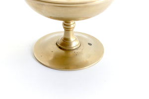 Vintage Brass Pedestal Dish With Lid, Mid Century Modern Home Decor