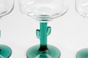 Cactus Stem Margarita Glasses, Vintage Drink & Barware