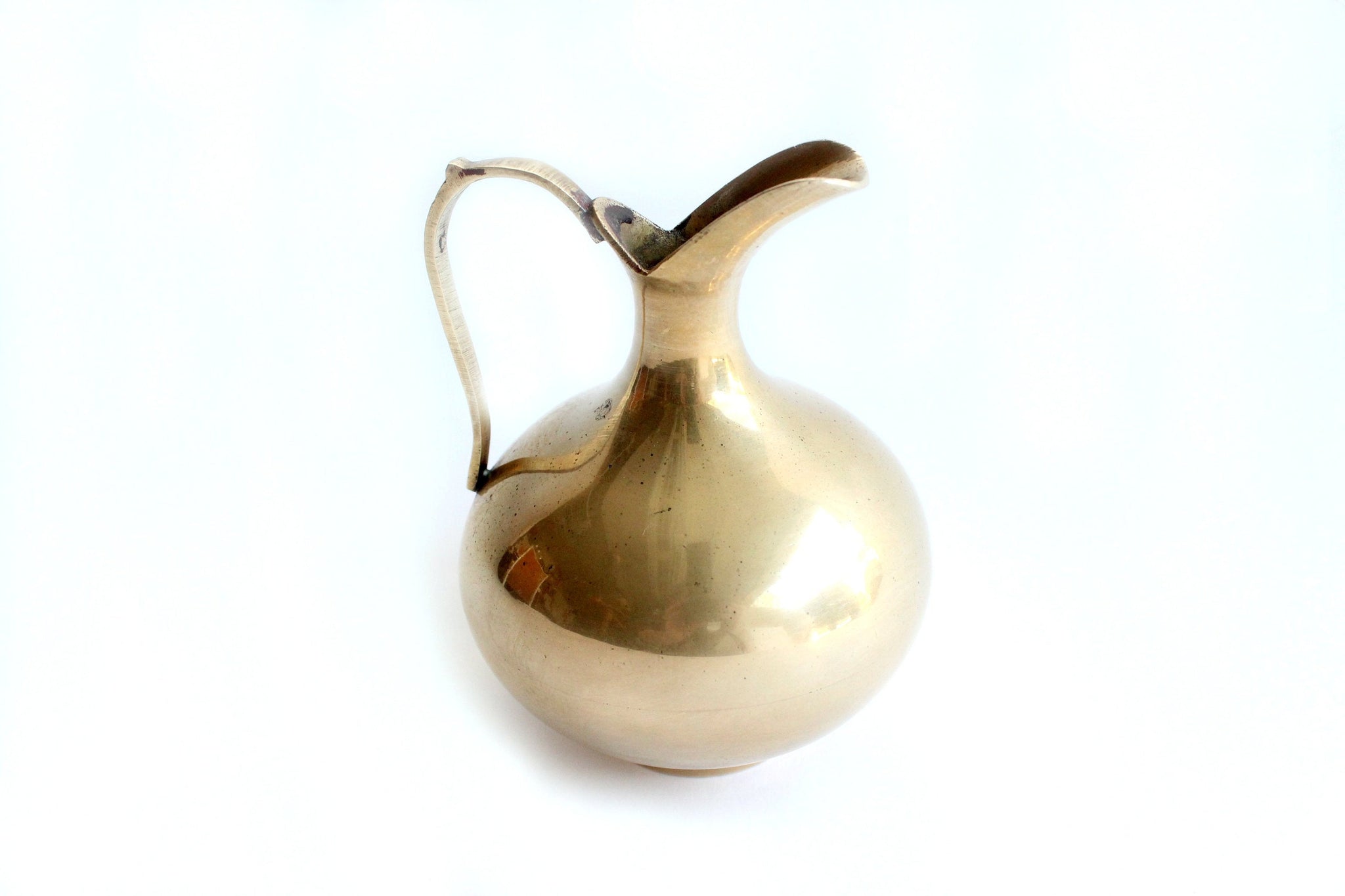 Small Solid Brass Pitcher, Vintage Bud Vase - Mendez Manor