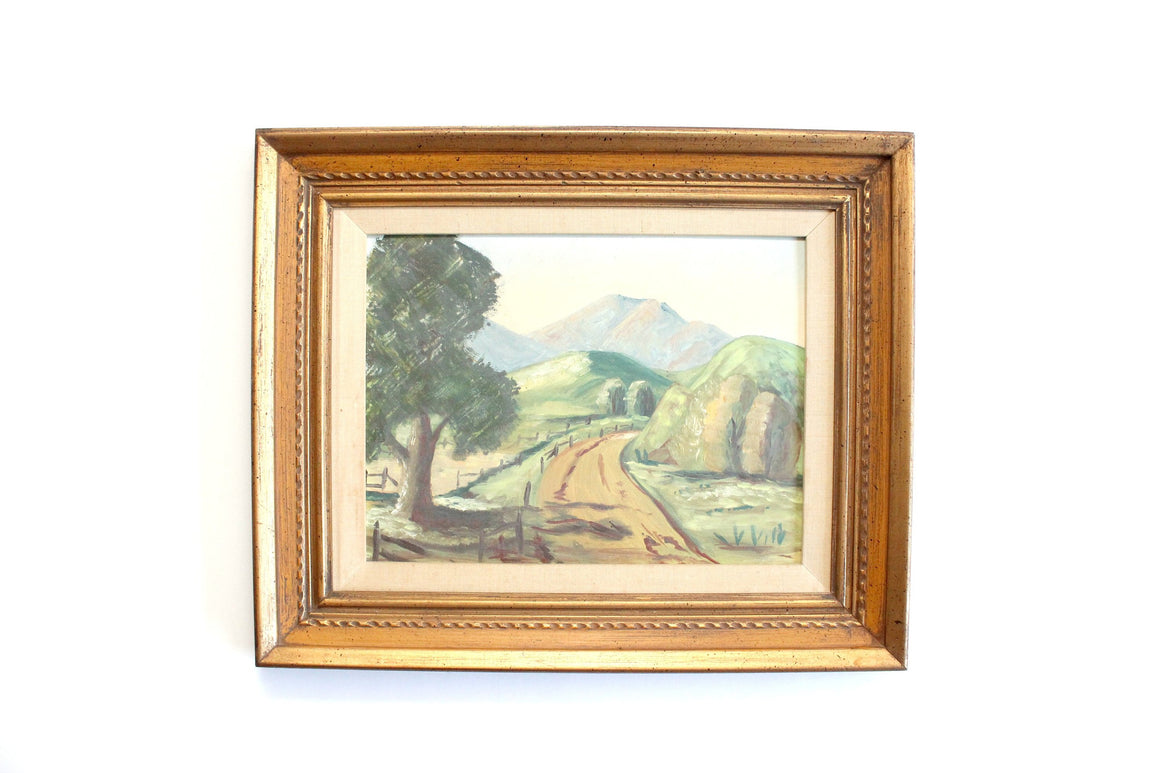 Original Landscape Painting, Framed Acrylic on Canvas, Vintage Artwork