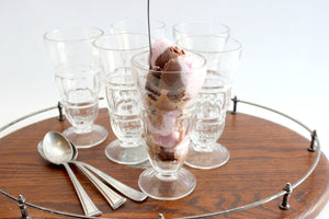 Vintage Milk Shake Glasses, Tall Ice Cream Sundae Cups