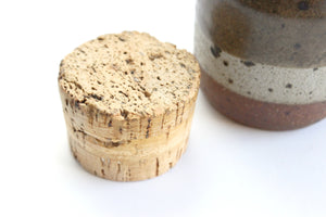 Vintage Stoneware Spice Jar, Ceramic Jar With Sealing Cork Top