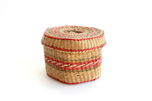 Vintage Woven Basket With Lid