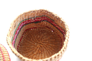 Vintage Woven Basket With Lid