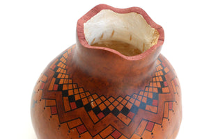 Native American Decorative Gourd, David Snooks Artist, Washoe Tribe Folk Art