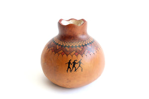Native American Decorative Gourd, David Snooks Artist, Washoe Tribe Folk Art