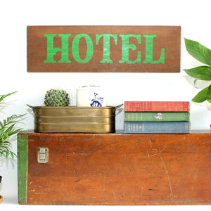 Wooden Hotel Sign, Wall Decor, Wall Art